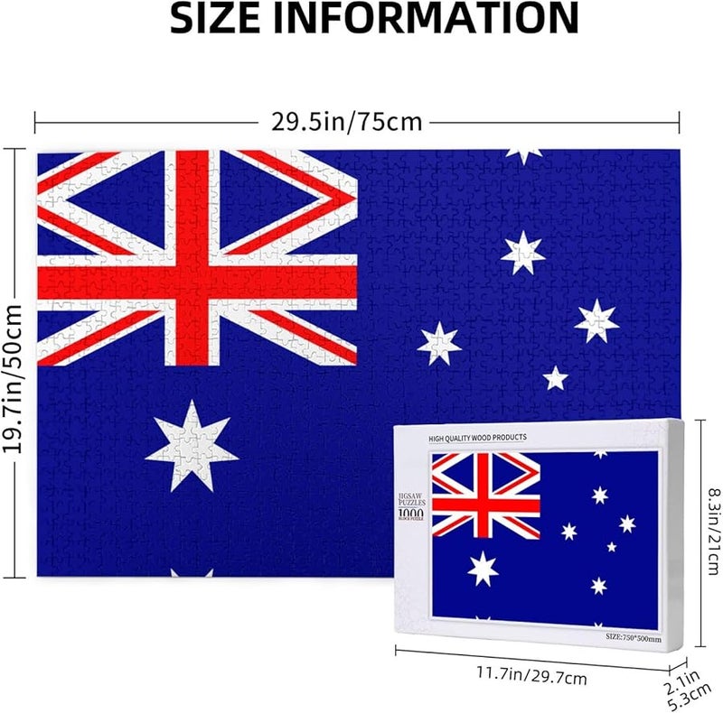 علم أستراليا 1000 قطعة لغز للأشخاص البالغين ديكور المنزل هدية 29.5 × 19.7 بوصة - Image 3